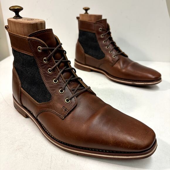 VERY GOOD Rancourt & Co. x Helm Sam Boot Ray-Ray Horween Cone Denim USA 11 D main image 12
